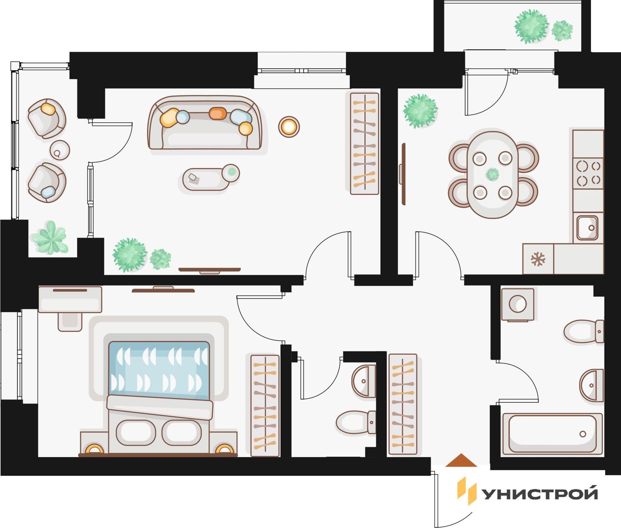 Купить квартиру за 12 950 000 рублей на Владимира Кулагина