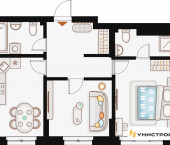2-комн, 56.48 кв м, этаж 2/20 Владимира Кулагина