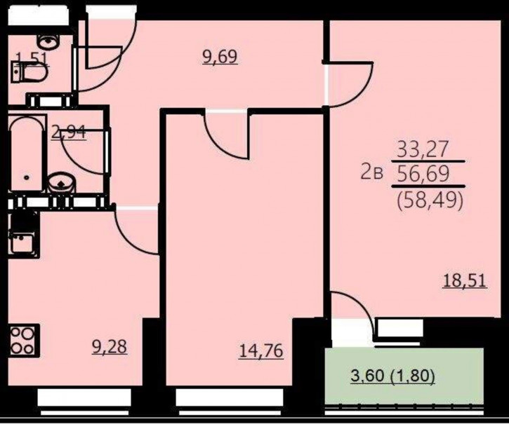 2-комн квартира Красноборская улица, д.38к3