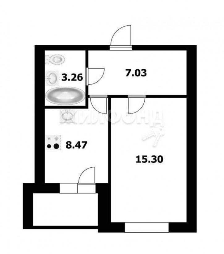 1-комн квартира Рассветная улица, д.4