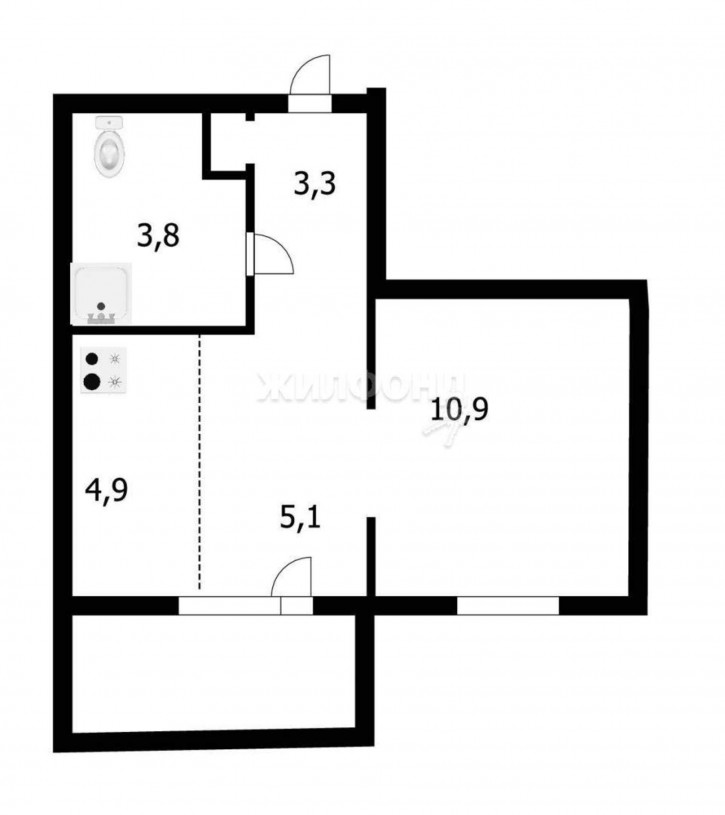 1-комн квартира Связистов улица, д.162/2