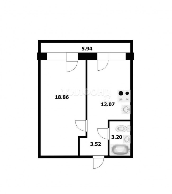 1-комн квартира Забалуева улица, д.98