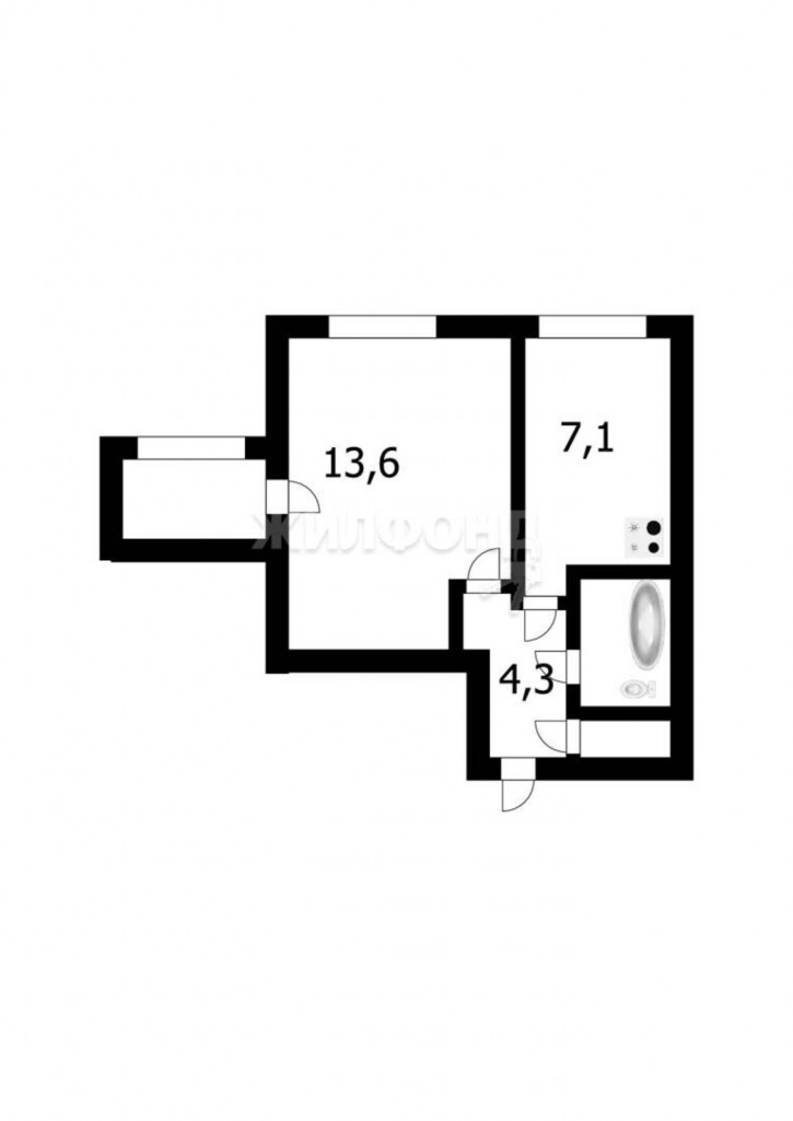 1-комн квартира Петухова, 34