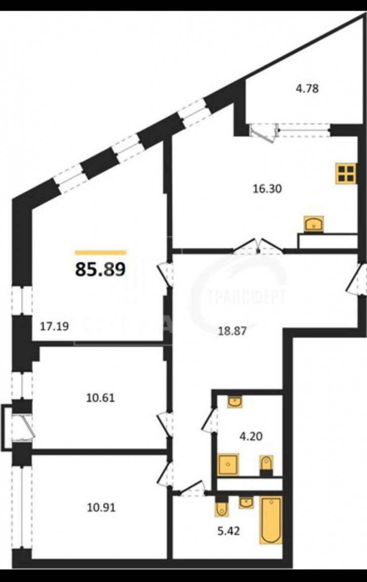 3-комн квартира набережная Чуева, 7