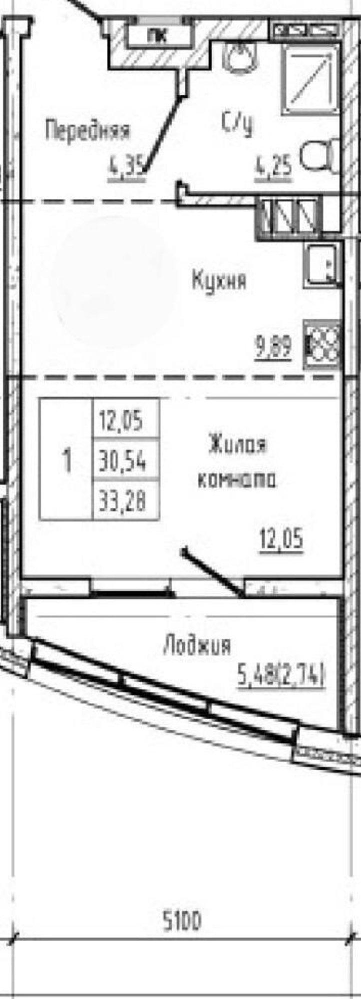Купить студию за 3 800 000 рублей на Привокзальная площадь, 3Б