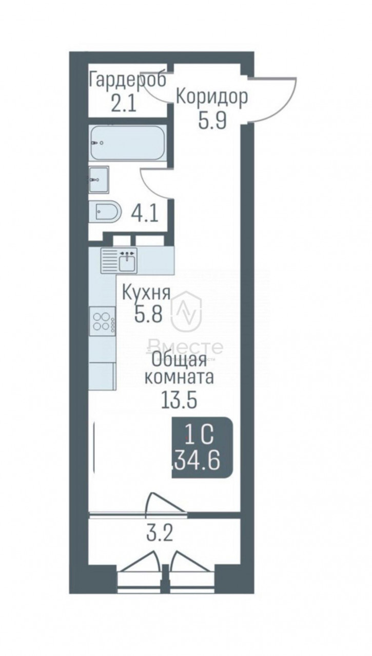 1-комн квартира в новом доме Немировича-Данченко, 145 С1 1-комн квартира в новом доме Немировича-Данченко, 145 С1