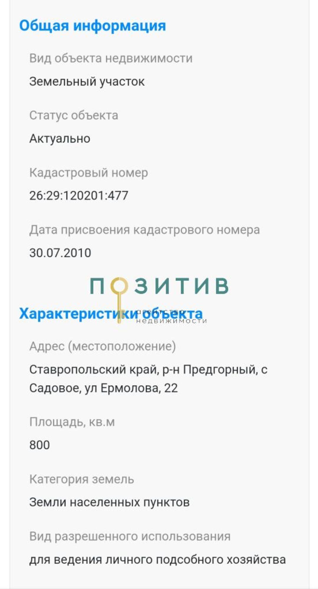 Купить землю, земельный участок за 2 300 000 рублей на Ермолова ул, 22