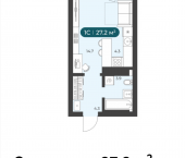 1-комн, 27 кв м, этаж 15/25  Приморская, 15С1 1-комн, 27 кв м, этаж 15/25  Приморская, 15С1