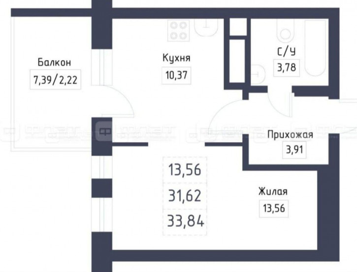 1-комн квартира в новом доме ул. Лазурная, дом 5
