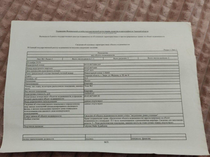 1-комн квартира Фадеева ул, 19 1-комн квартира Фадеева ул, 19