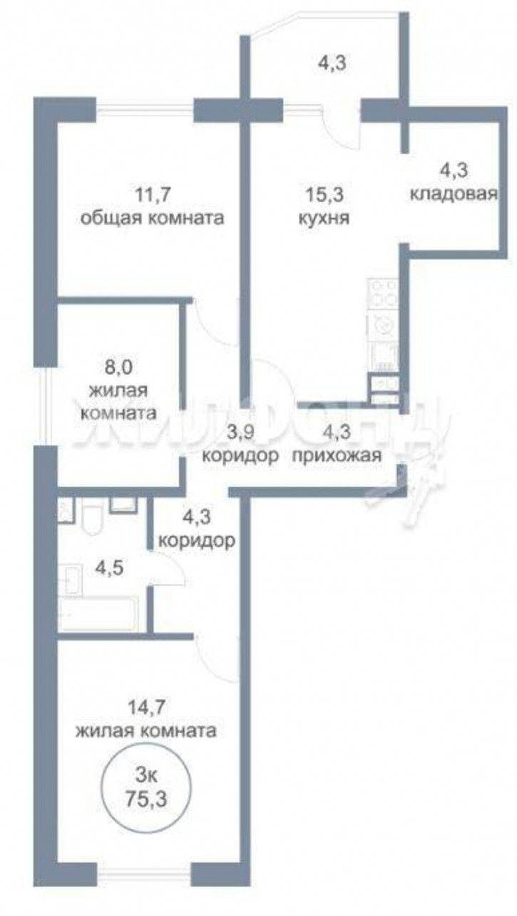 3-комн квартира 5-й микрорайон, д.50 3-комн квартира 5-й микрорайон, д.50