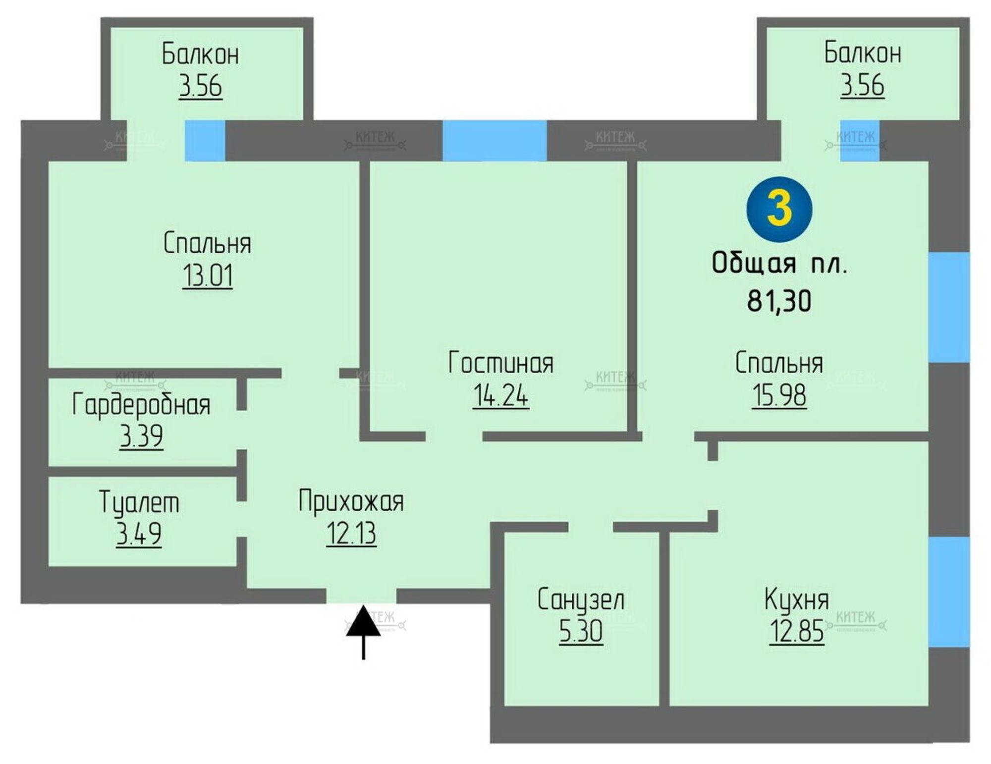 Купить квартиру за 7 833 960 рублей на Юрия Круглова проезд, д.8