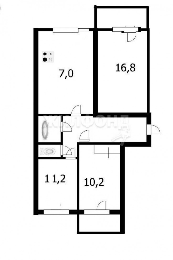 3-комн квартира Гусинобродское шоссе, 29