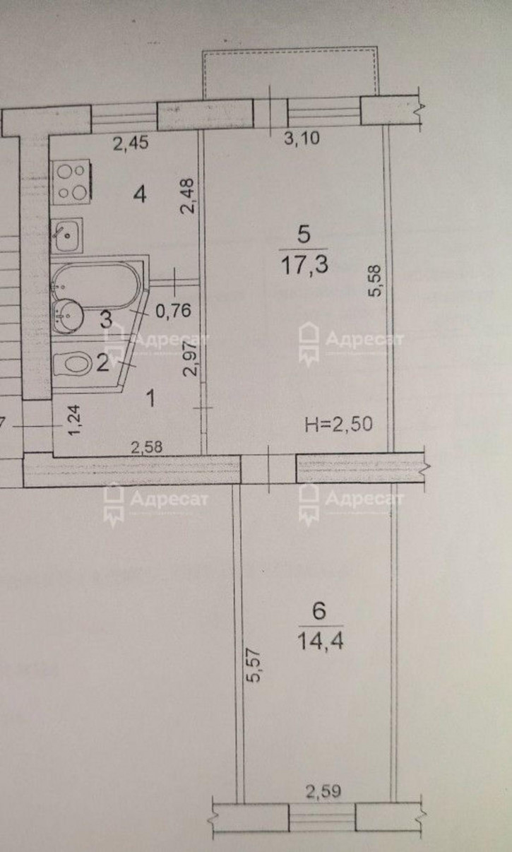 2-комн квартира ул. им. Полухина,  д.2/1