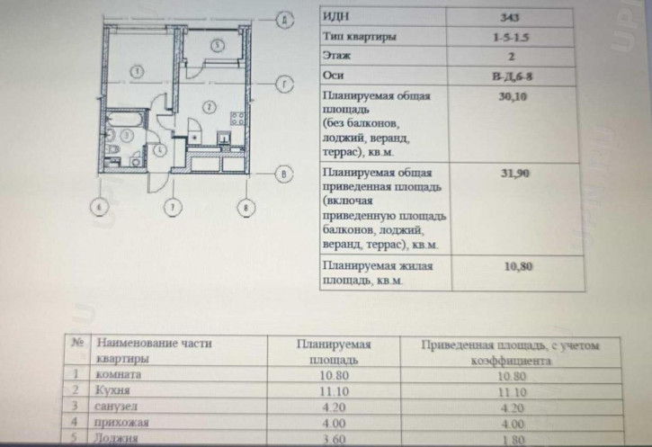 1-комн квартира в новом доме золотистый