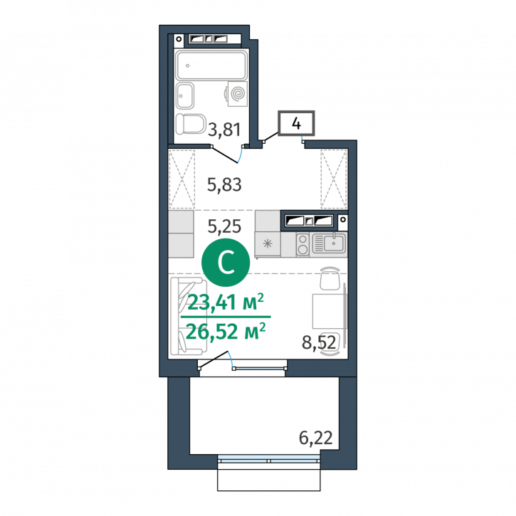Квартира в новом доме Тюмень