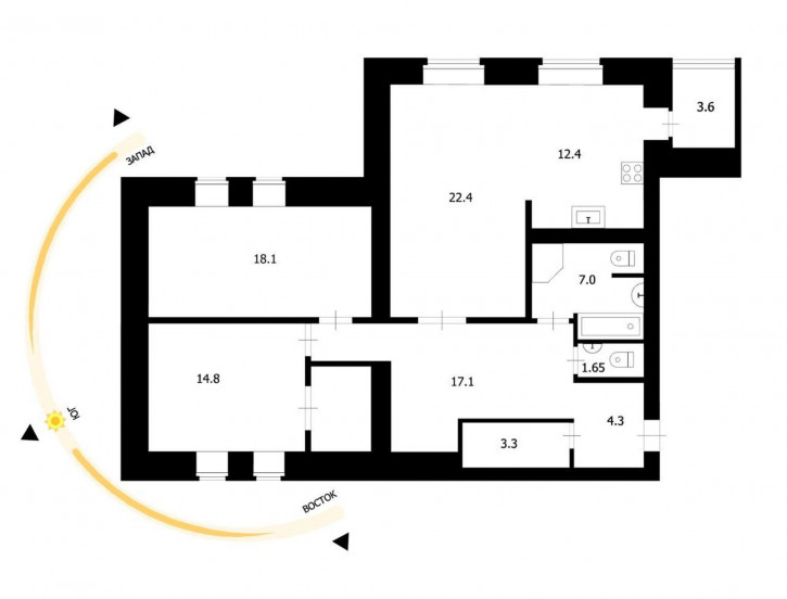 3-комн квартира Красноармейская улица, д.24