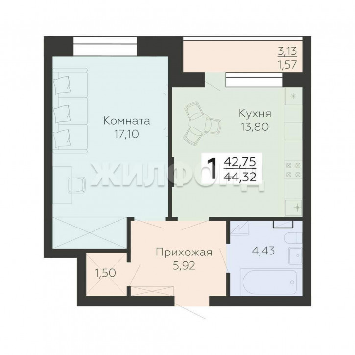 1-комн квартира Независимости улица, д.78бк3 1-комн квартира Независимости улица, д.78бк3