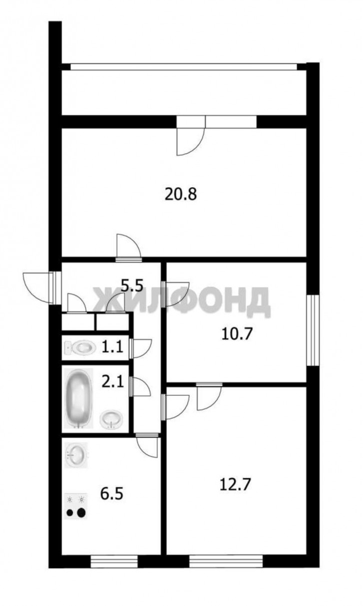 3-комн квартира ЖКО Аэропорта улица, д.24