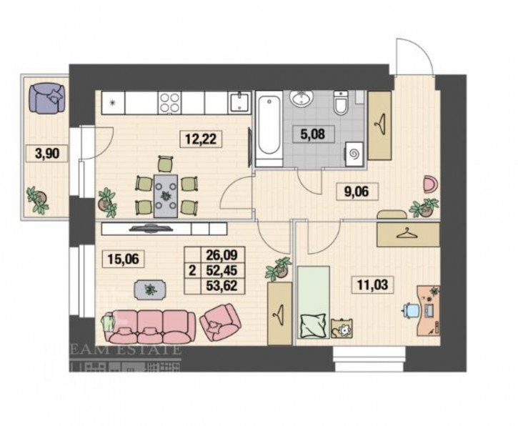 2-комн квартира Дядьковская ул, 8