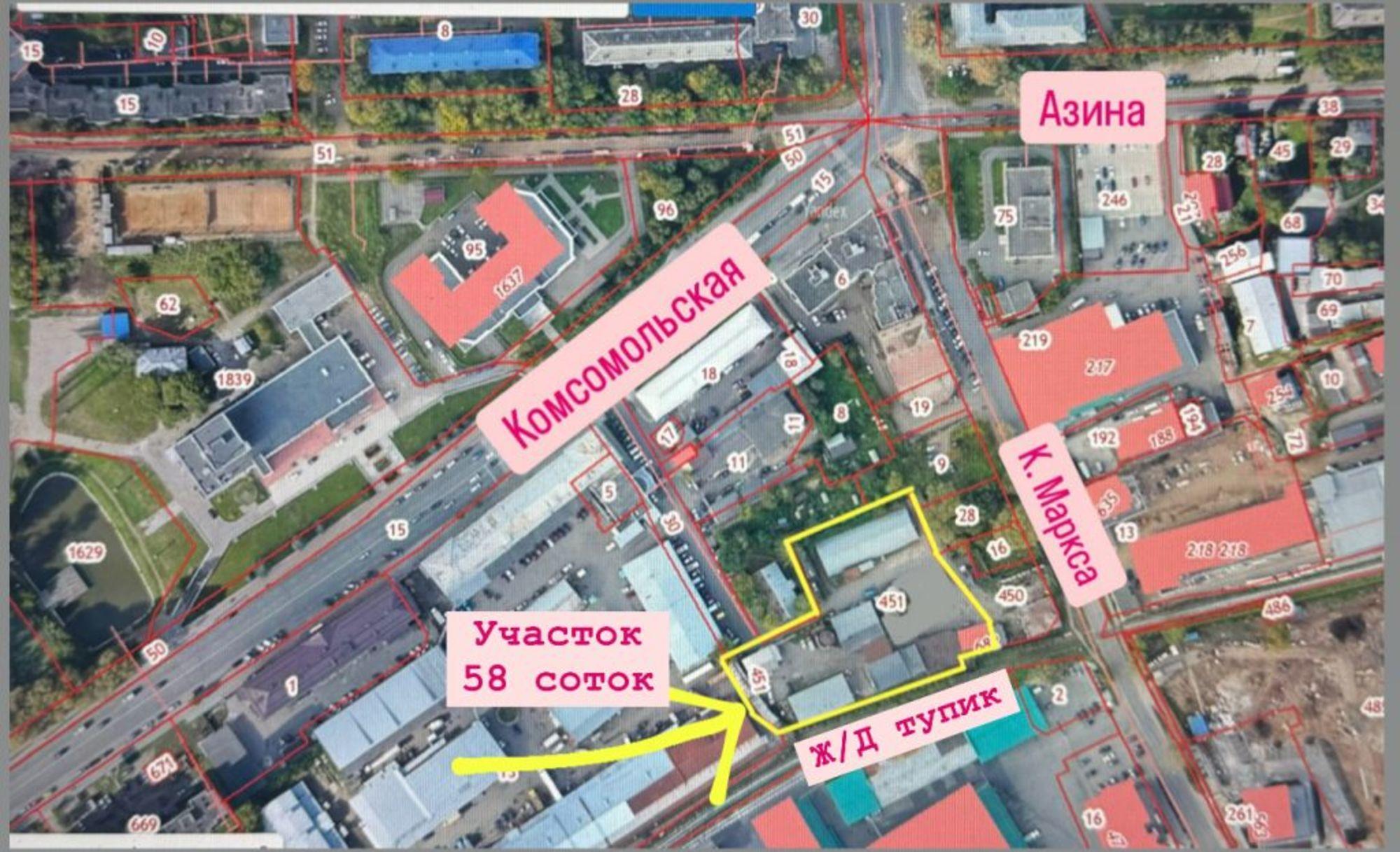 Купить землю, земельный участок за 78 000 000 рублей на Комсомольская ул, 12/2