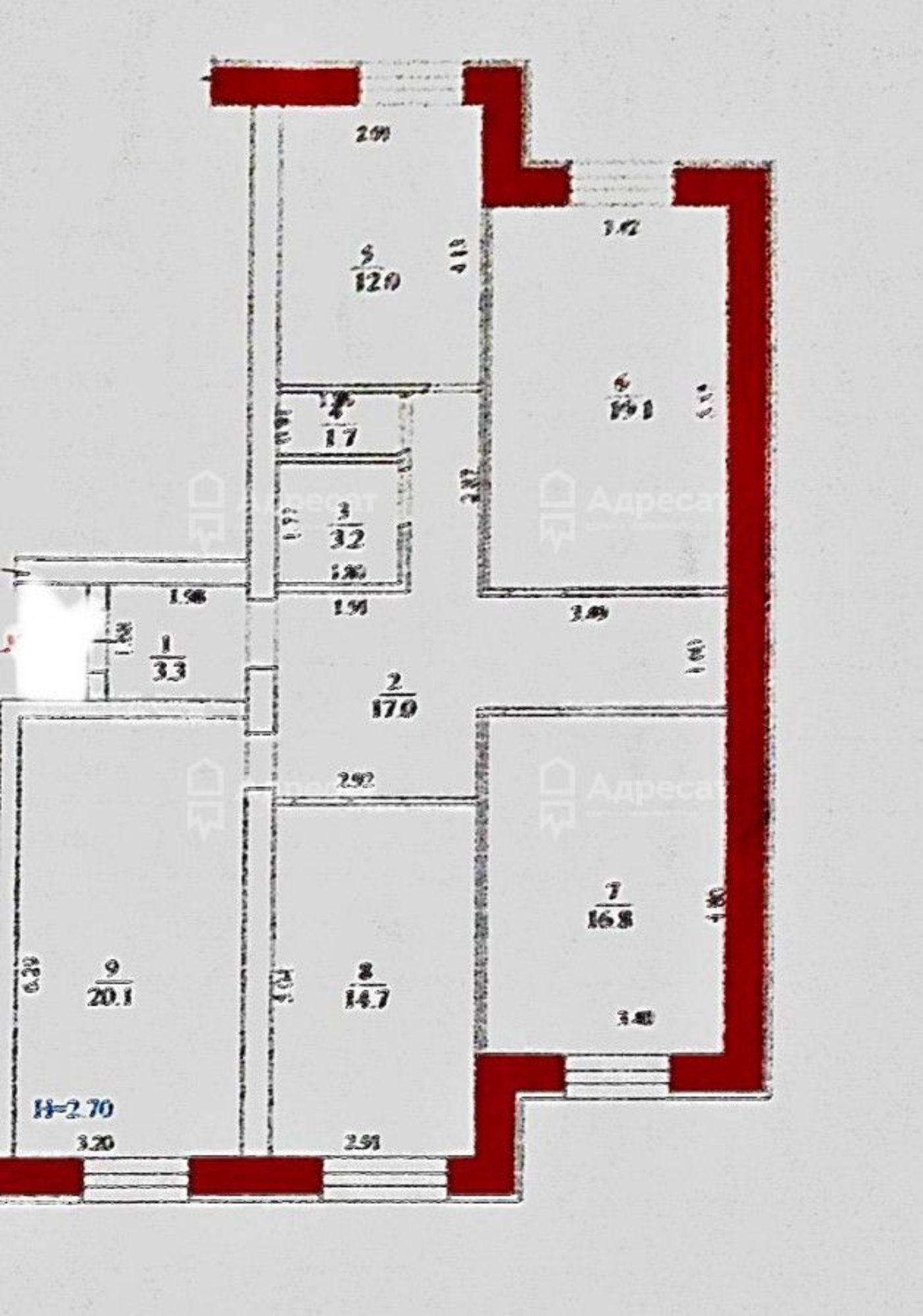 Купить квартиру за 10 700 000 рублей на ул. Расула Гамзатова,  д.7