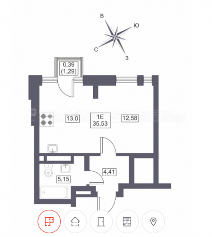 1-комн квартира в новом доме ул. Заводская (Вахитовский р-н), дом 1б