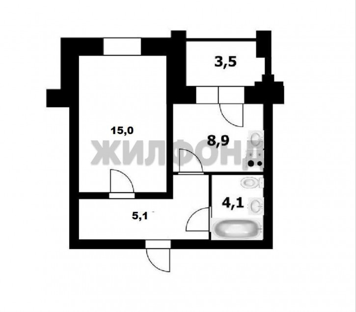 1-комн квартира Попова улица, д.37