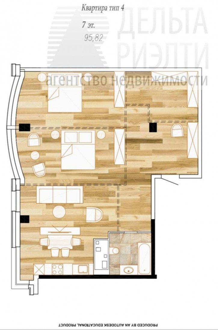 3-комн квартира в новом доме Конспиративный пер, 14к3