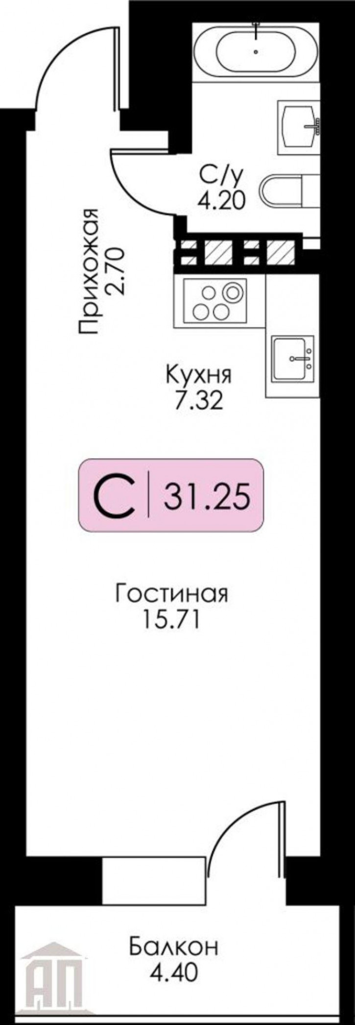 1-комн квартира в новом доме Коминтерна ул, 95А