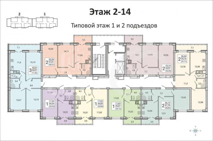 1-комн квартира в новом доме Цимлянская улица, 10в
