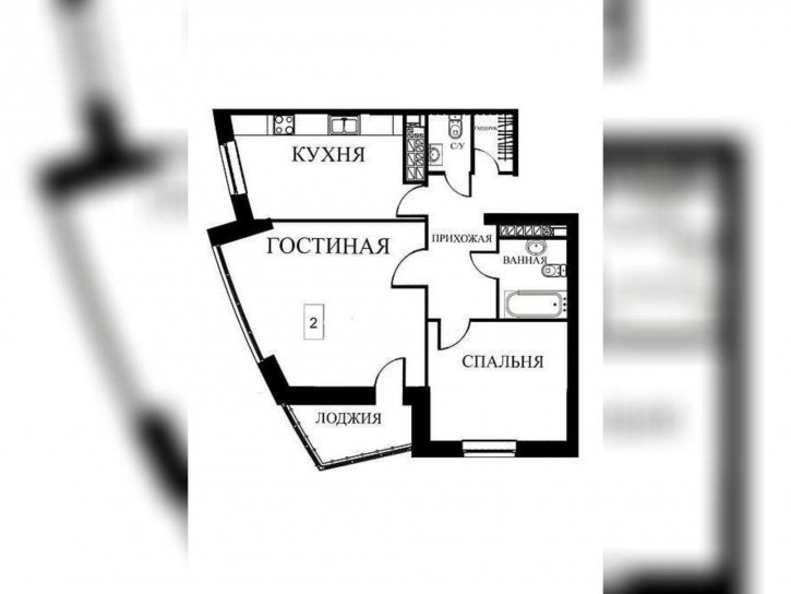 2-комн квартира Танковая улица, д.2