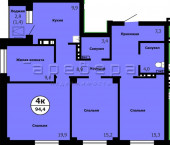 4-комн, 94 кв м, этаж 8/26 Лесопарковая улица корп. 3